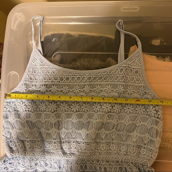 💜H&M Light Blue Mini Lace Patterned Dress - Picture 7 of 8